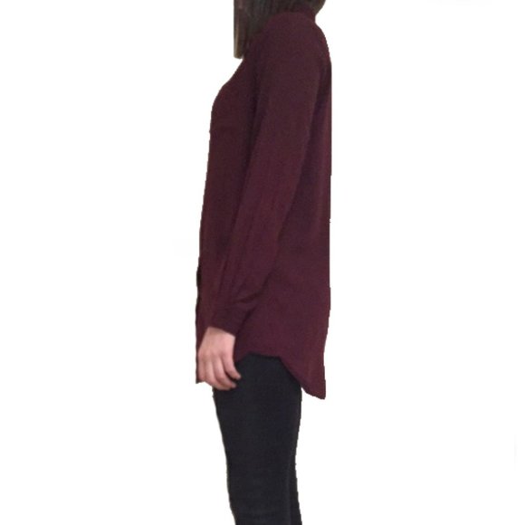 Cotton On deep burgundy elongated buttondown shirt - Picture 3 of 4